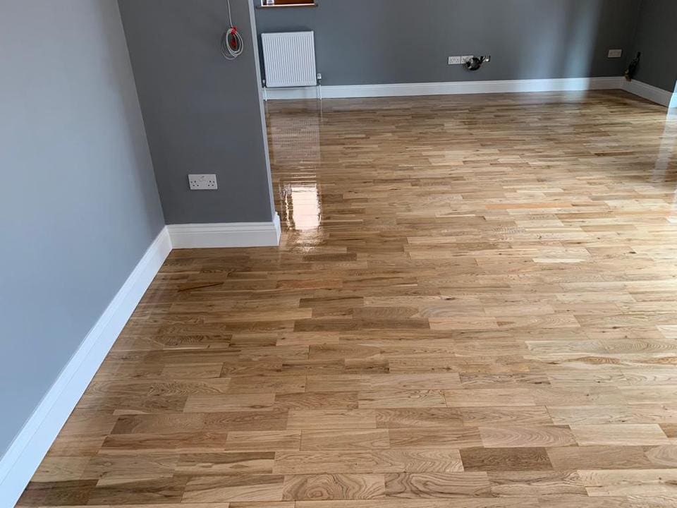 Image showcasing a wood floor restoration in Colchester Essex